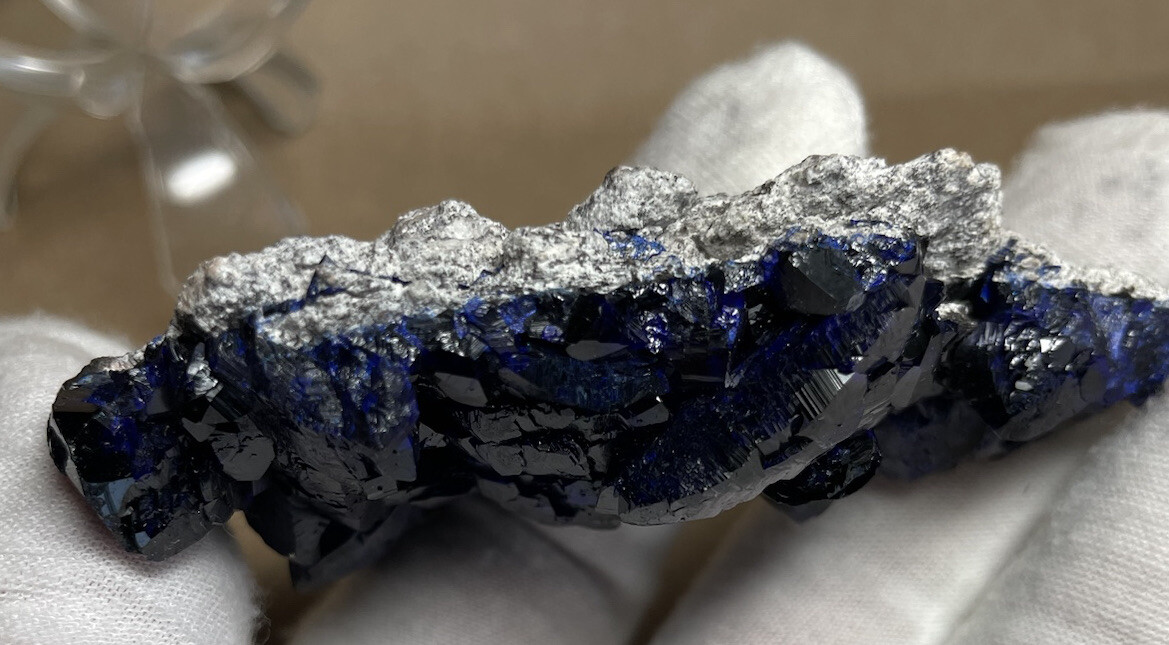 ~ 3 3/8” high x 1 3/4” x 7/8”, AZURITE, Milpillas Mine, Mexico