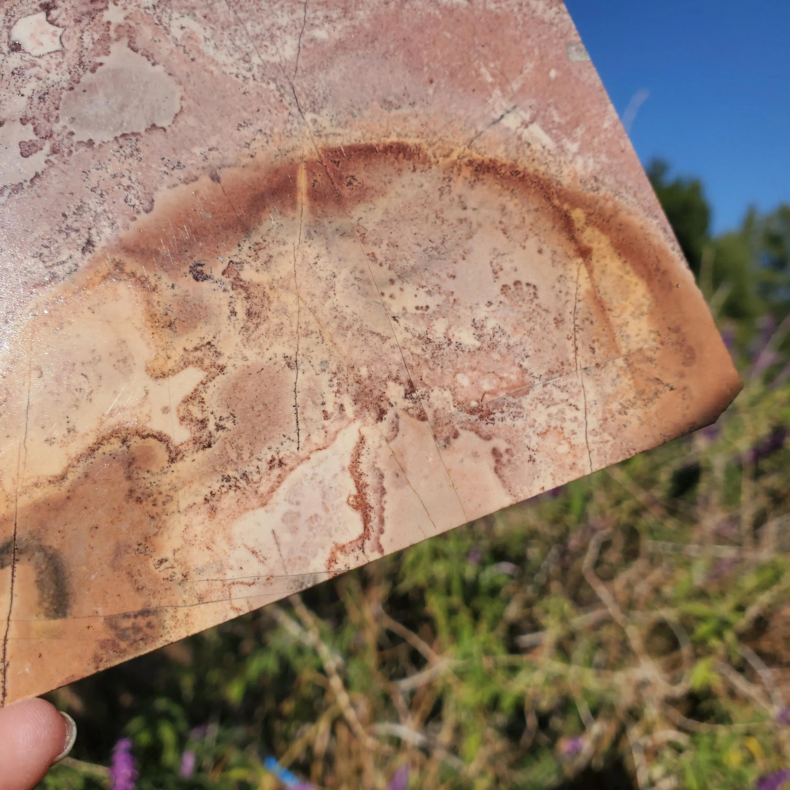 Picture Story Jasper Pastel Dendritic Display Crystal Tile Slab 947 grams