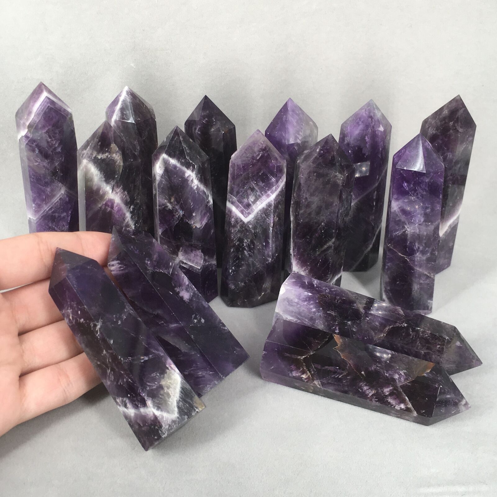 A+ Natural Dreamy Amethyst Quartz Obelisk quartz crystal wand Point healing 1PC