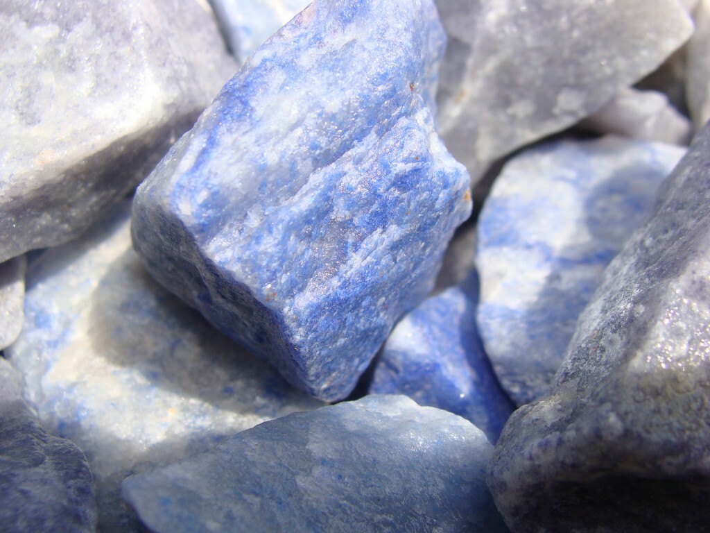 Blue Quartz Rough – Very High Quality – 3000 Carats + a FREE faceted Gemstone