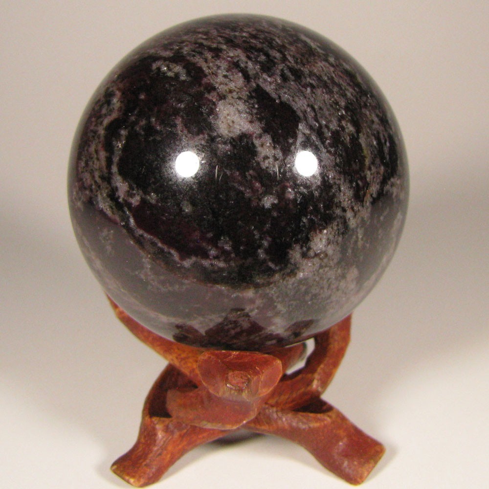 2.1″ PURPLE DUMORTIERITE Gemstone Sphere Ball w/ Stand – India – 54mm