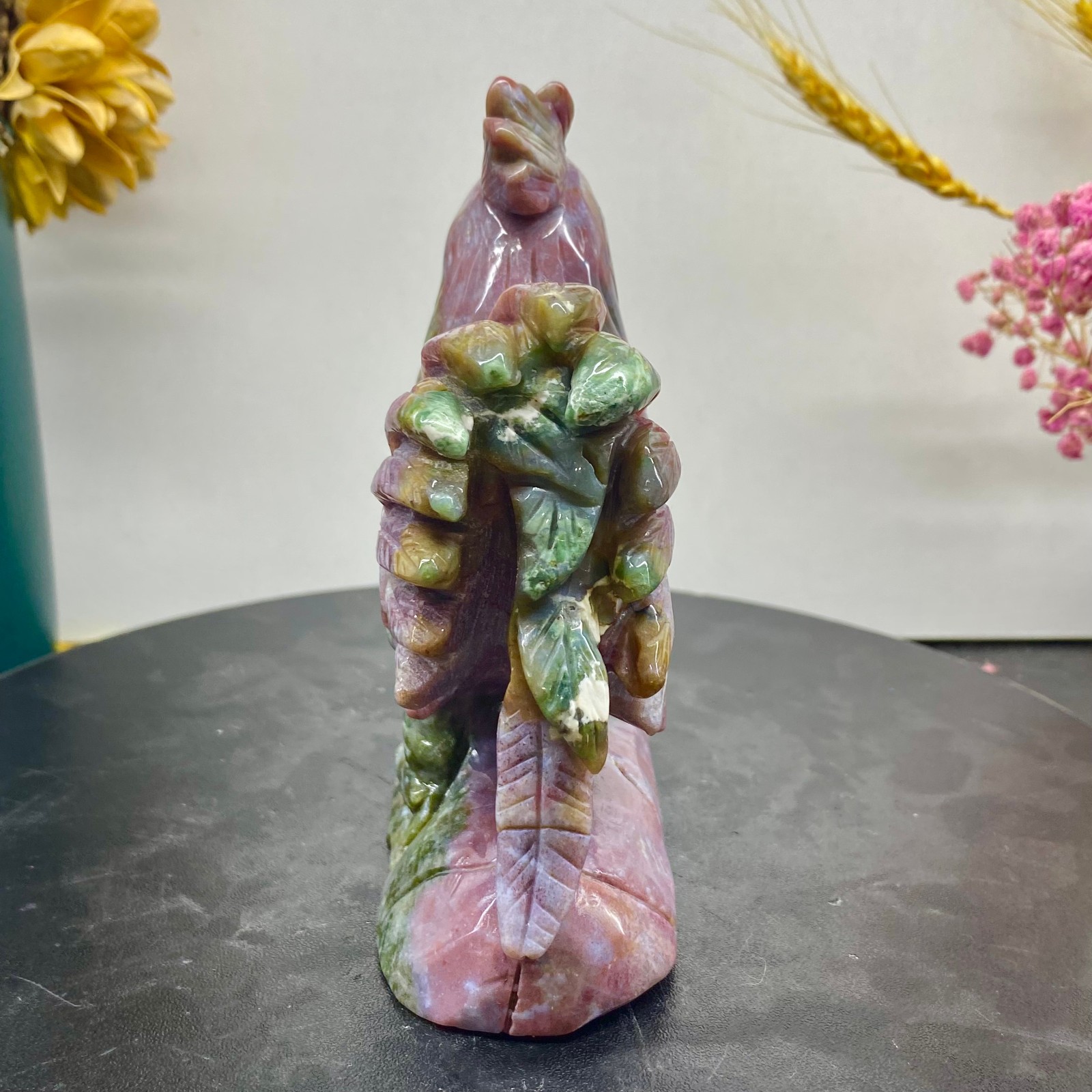 1.45LB Natural Amazonite Carving chicken Hand Carved Crystal Healing Decor