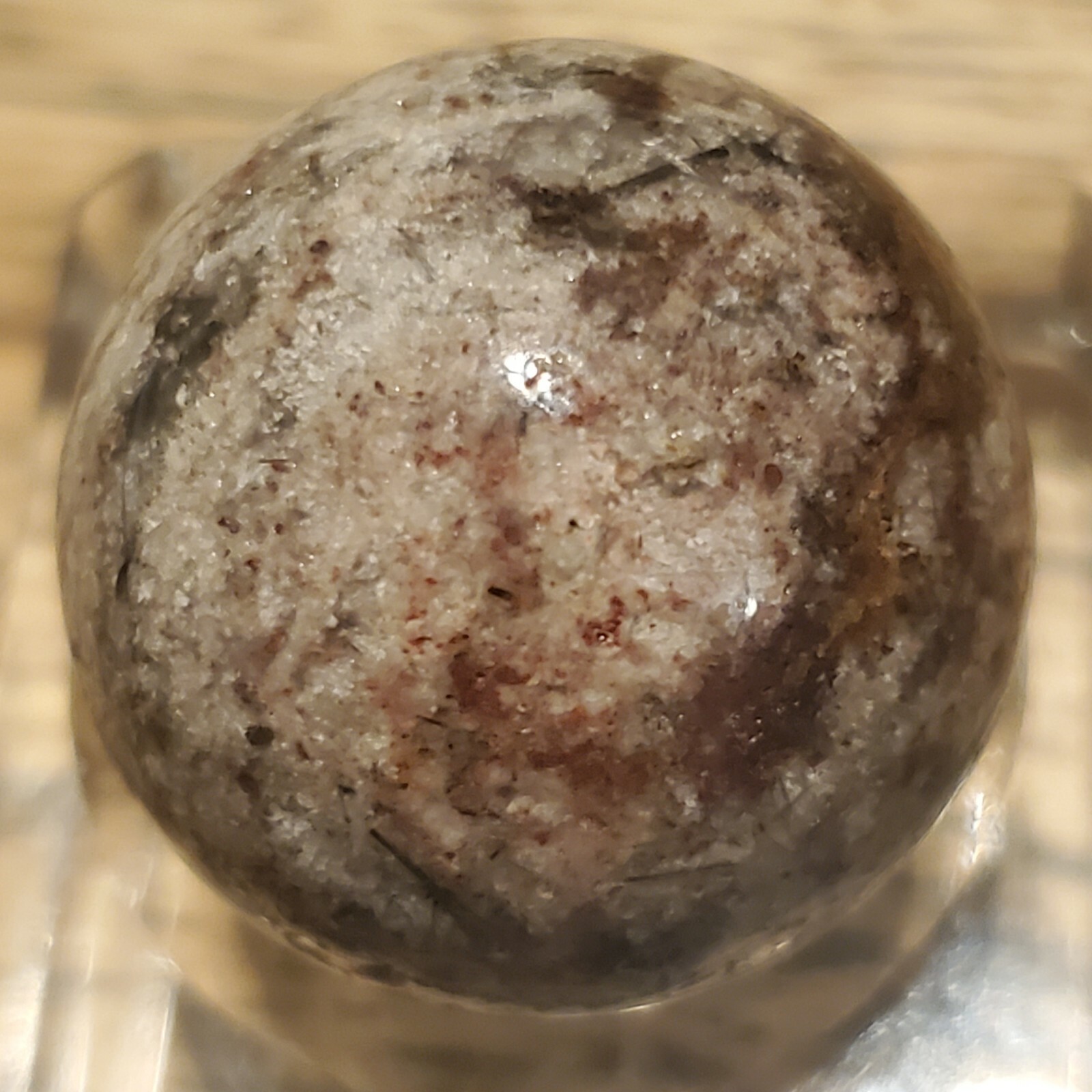 Amphibole Scenic Thousand Multi Layer Quartz Sphere Ball Orb Marble 22.3mm, 18g