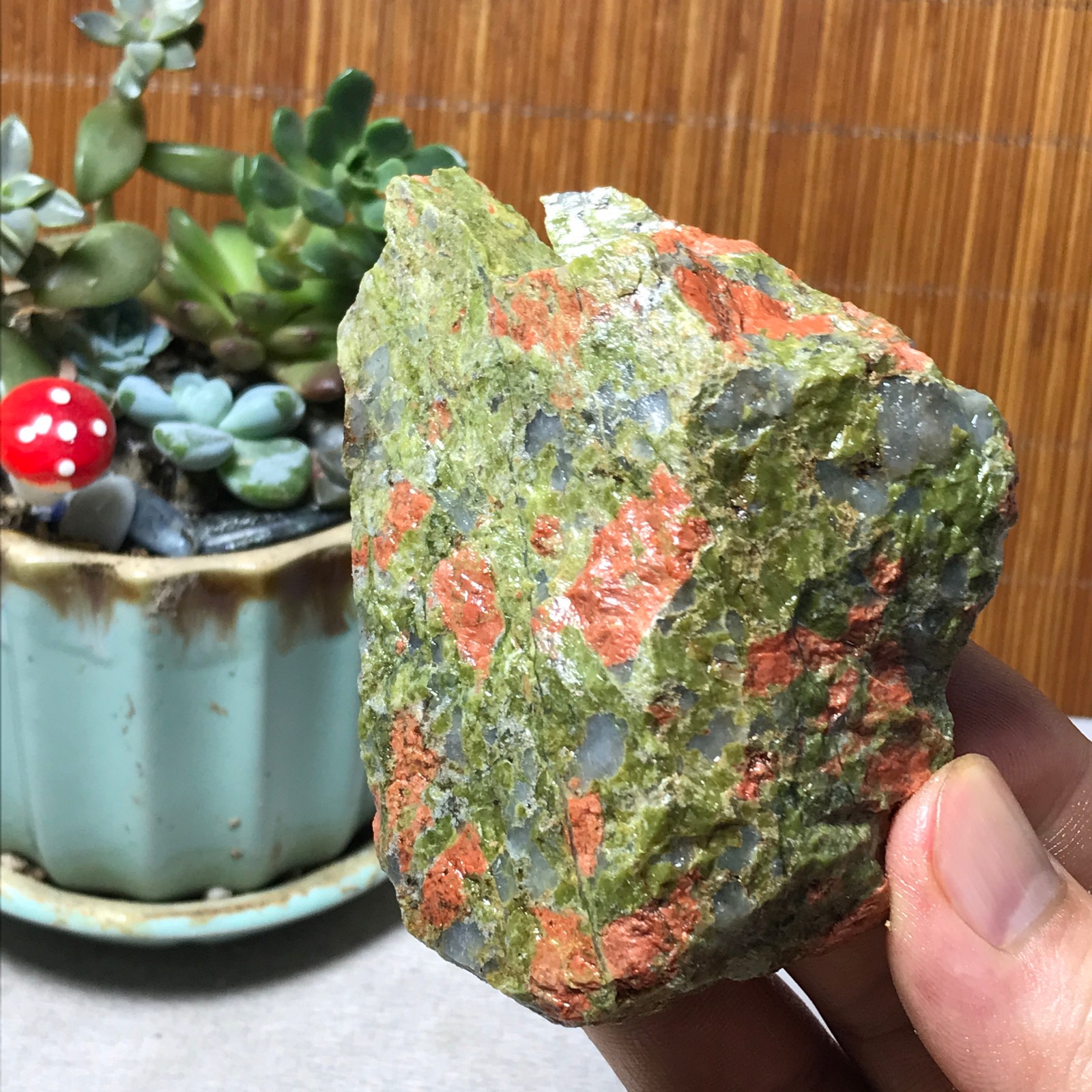 152g Natural Unakite Crystal gemstone Rough Mineral Specimen healing A6364