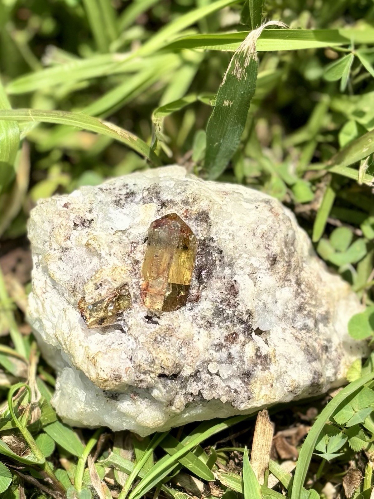 Apatite Crystals with Quartz & Magnetite – from Durango, Mexico