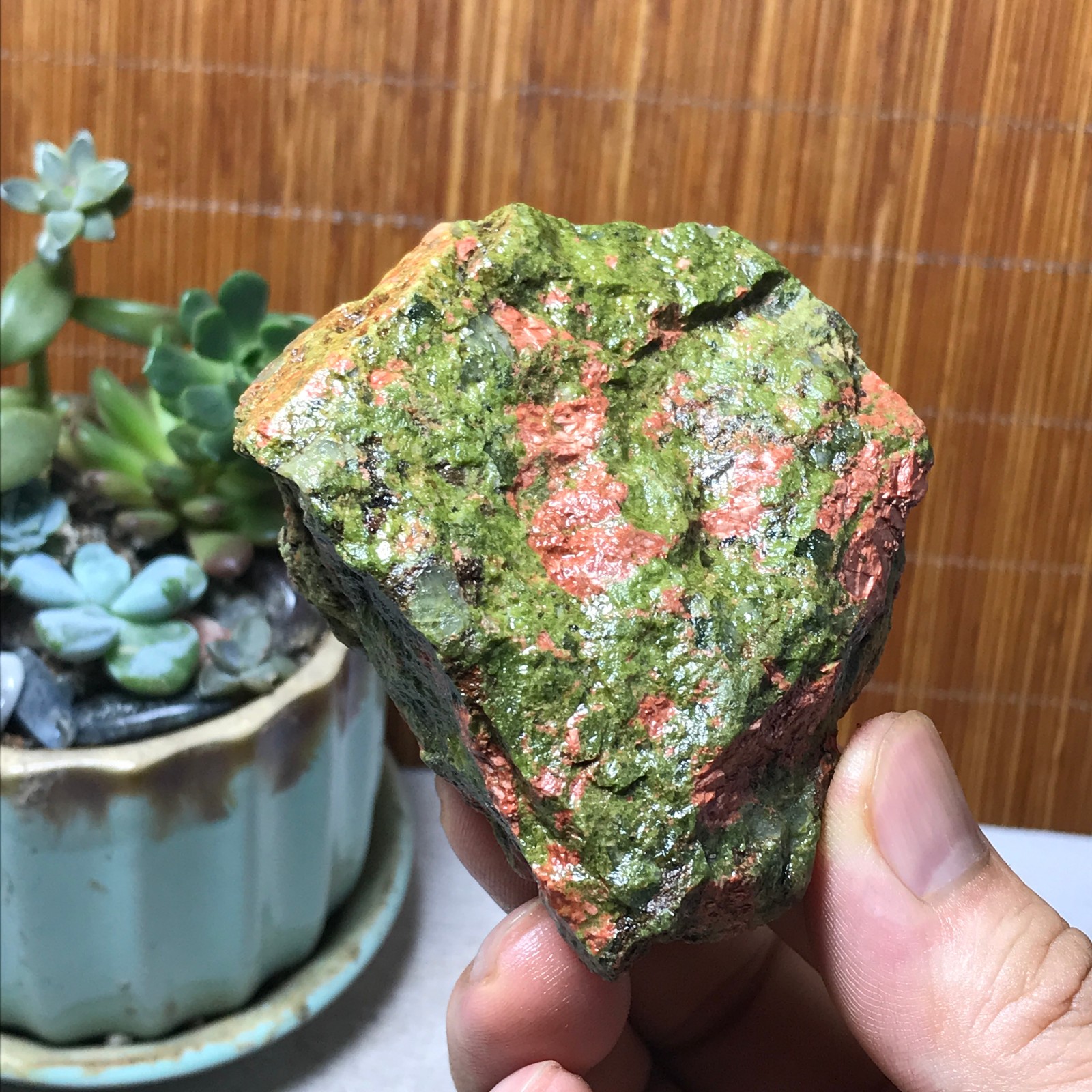 168g Natural Unakite Crystal gemstone Rough Mineral Specimen healing A6351