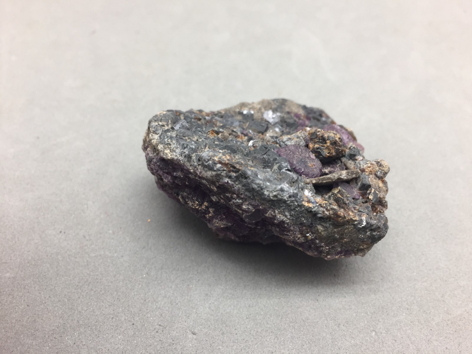 Purple Fluorite & Sphalerite Hardin Co Illinois Mineral Specimen 1 7/8″