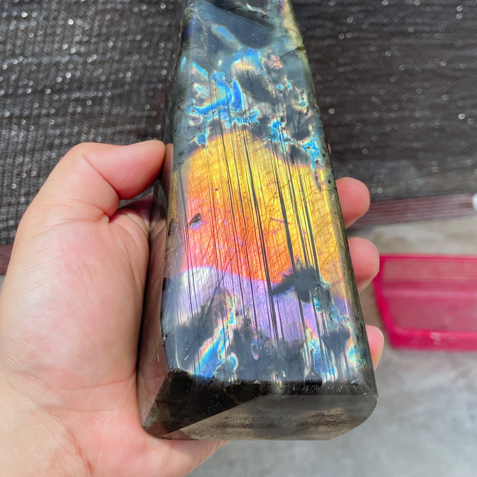 3LB Natural Labradorite Quartz Crystal Freeform Mineral Specimen Healing C2879
