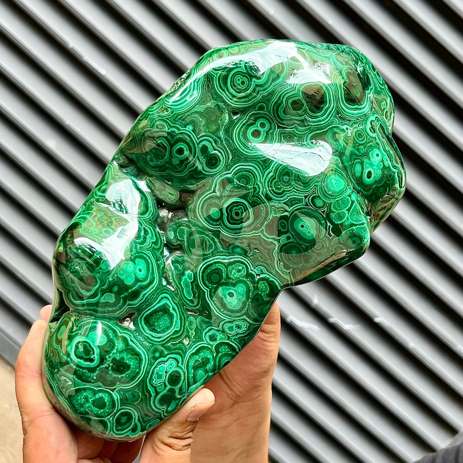 Malachite Polished Stone Natural Green Crystal Gemstone Home Office Art 6.6 lb
