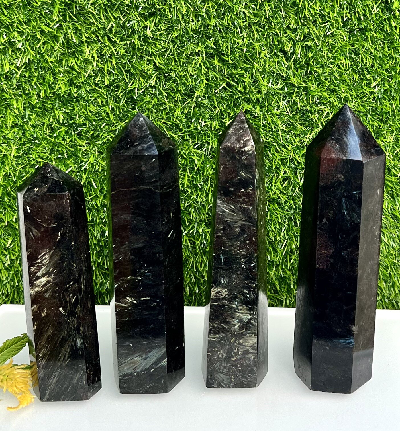 Wholesale Lot 3-4 Lbs Natural Astrophyllite Obelisk Tower Point Crystal Healing