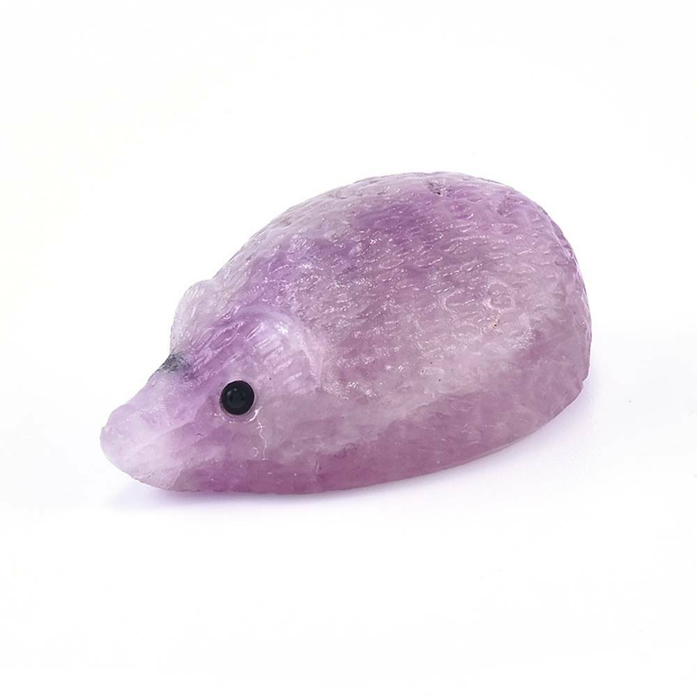 Natural Quartz Crystal Skull Carved Rainbow Fluorite Hedgehog Stone Healing.