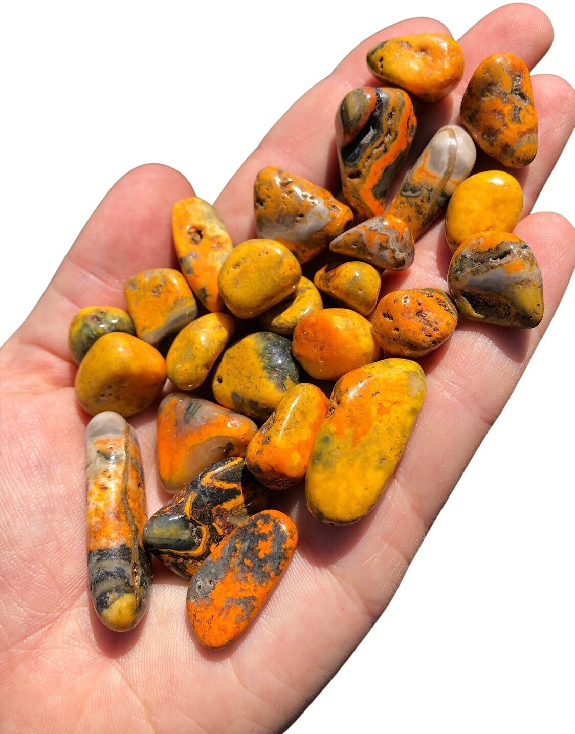 Bumble Bee Jasper Tumbled Stone, Natural Bumble Bee Jasper from Indonesia