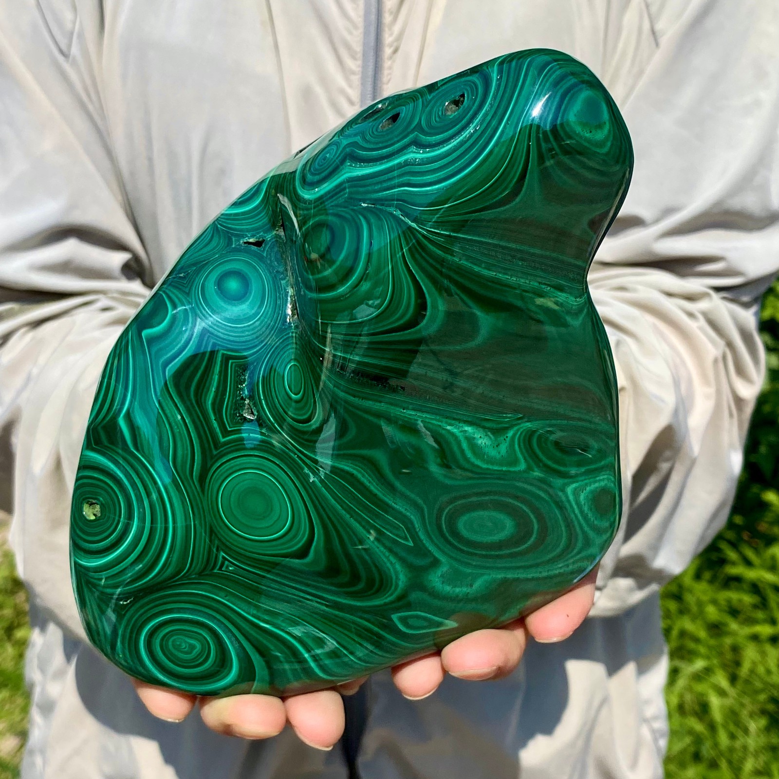 4.96LB TOP Natural Malachite crystal quartz Mineral specimen Reiki gem