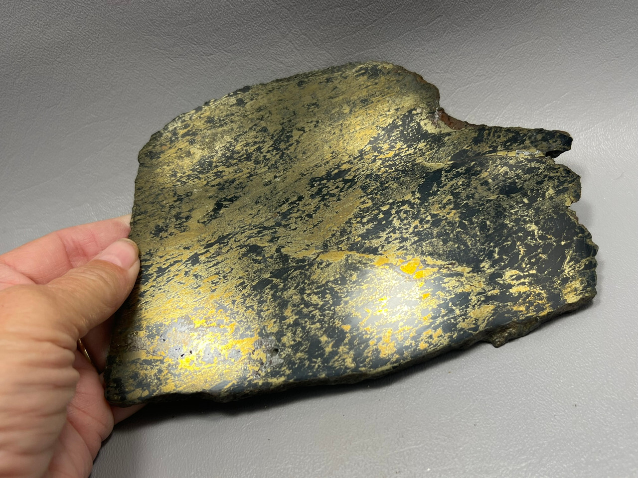 Apache Gold Polished Stone Slab Black and Gold Rock Jerome Arizona #O1