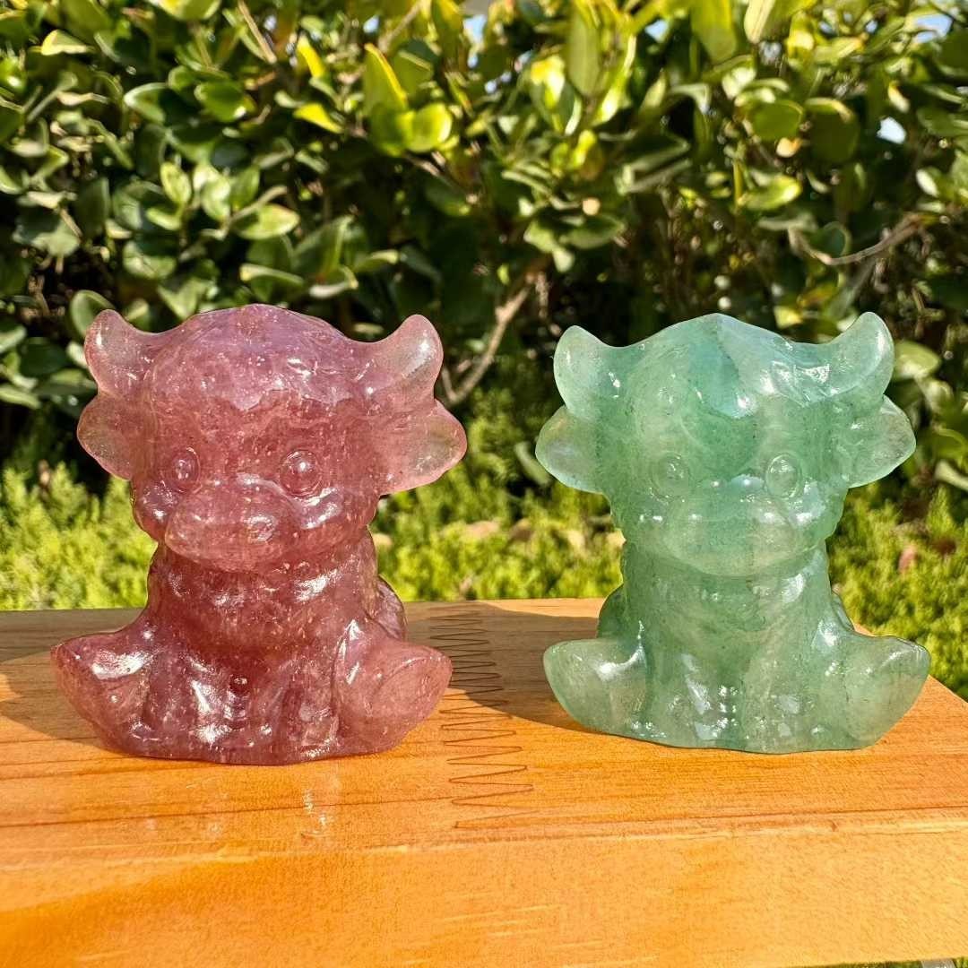 natural Mixed crystal quartz carved skull Reiki energy gift Randomly 1pc