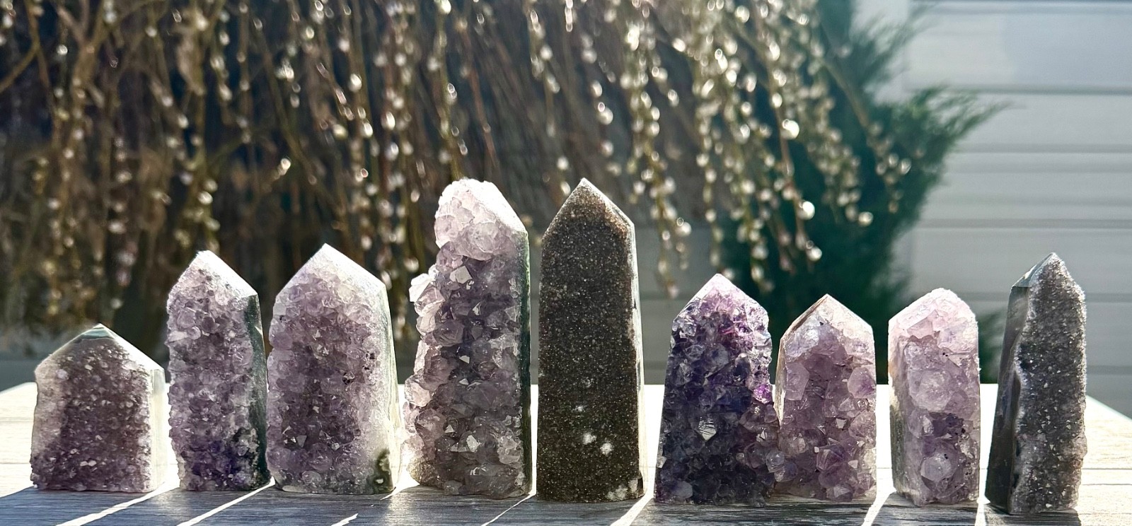 Wholesale Lot 1 Lb Natural Amethyst Cluster Obelisk Tower Point Crystal Healing
