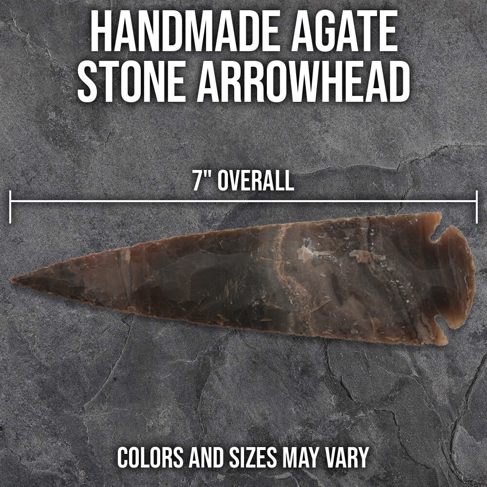 Handmade Agate Stone Arrowhead | Varying Sizes | Handcrafted | 5″ to 8″ Overall