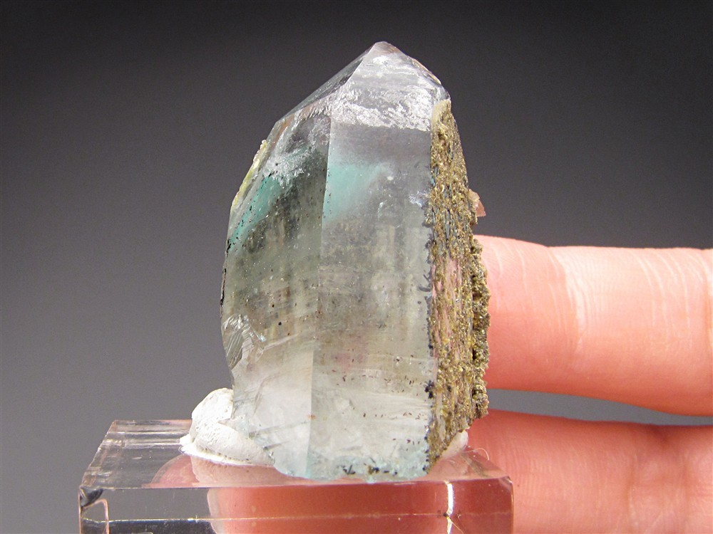 Pale Blue Ajoite in Quartz Crystals, Messina Mine, South Africa
