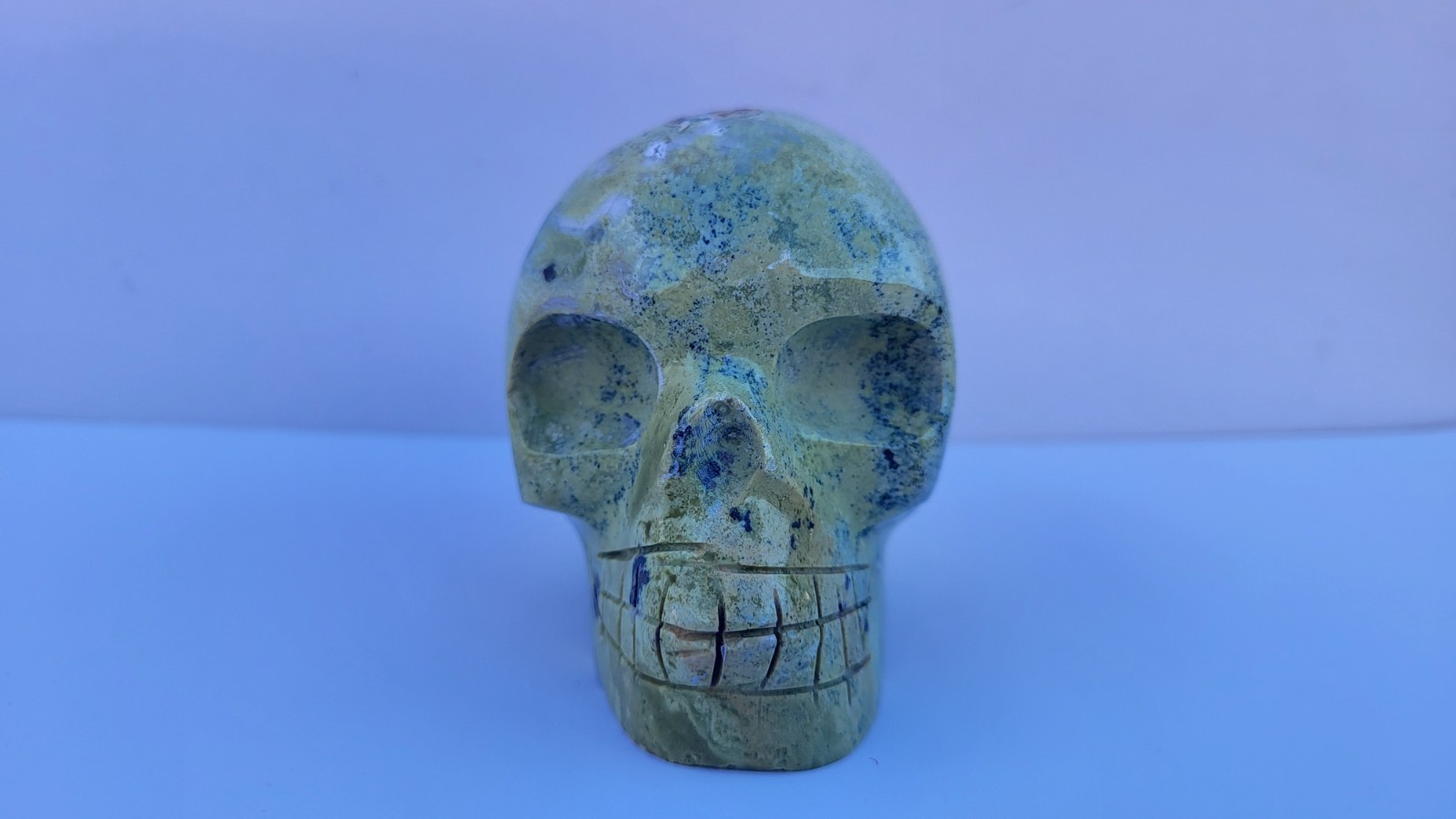 2.2″ GREEN SERPENTINE CARVED AND POLISHED SKULL – PERU