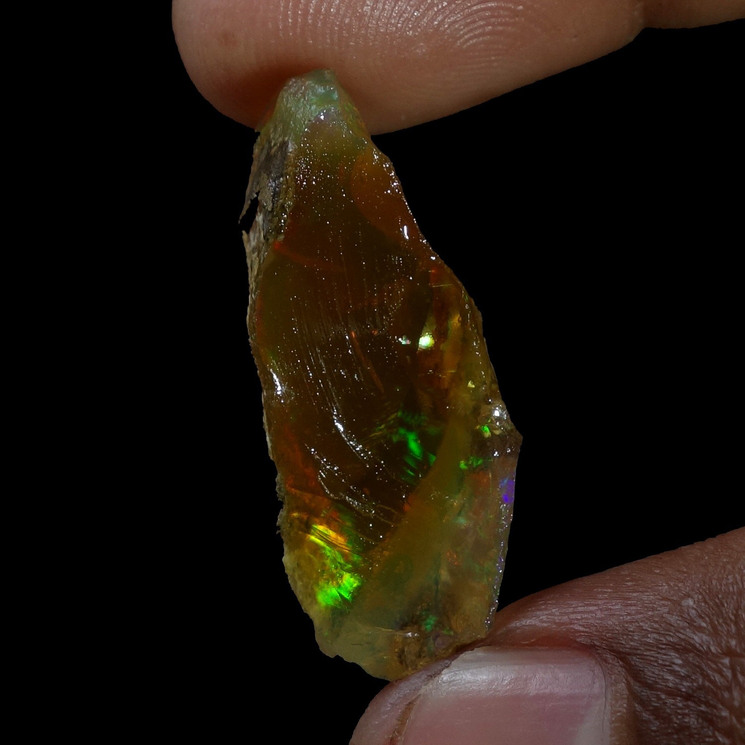 16.00 Ct 100% Natural Ethiopian Crystal Oil Opal Play Of Color Rough Specimen