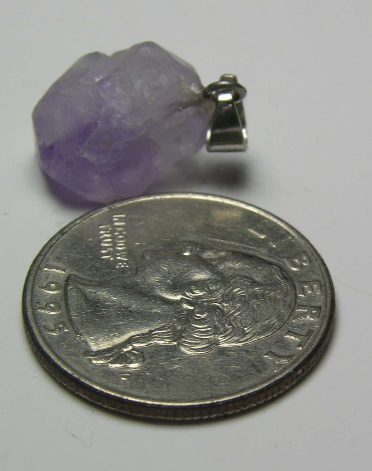 #35 Raw Rough 12.15ct 100% Natural Amethyst Crystal Point Pendant 2.40g 16.00mm