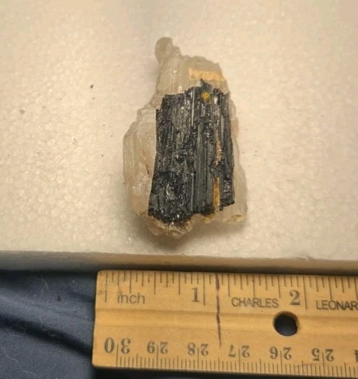 Black Tourmaline In Quartz Matrix Natural 2.25×1.4x.9 Inches Phenomenal