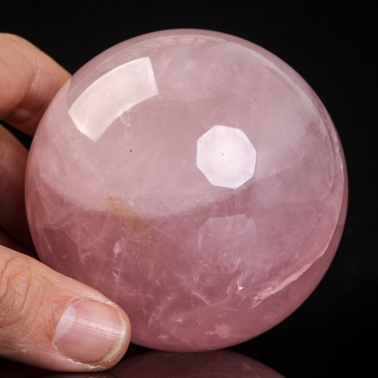 513g72mm Rose Quartz Sphere Crystal Ball Healing Natural Pink Decor Energy Stone