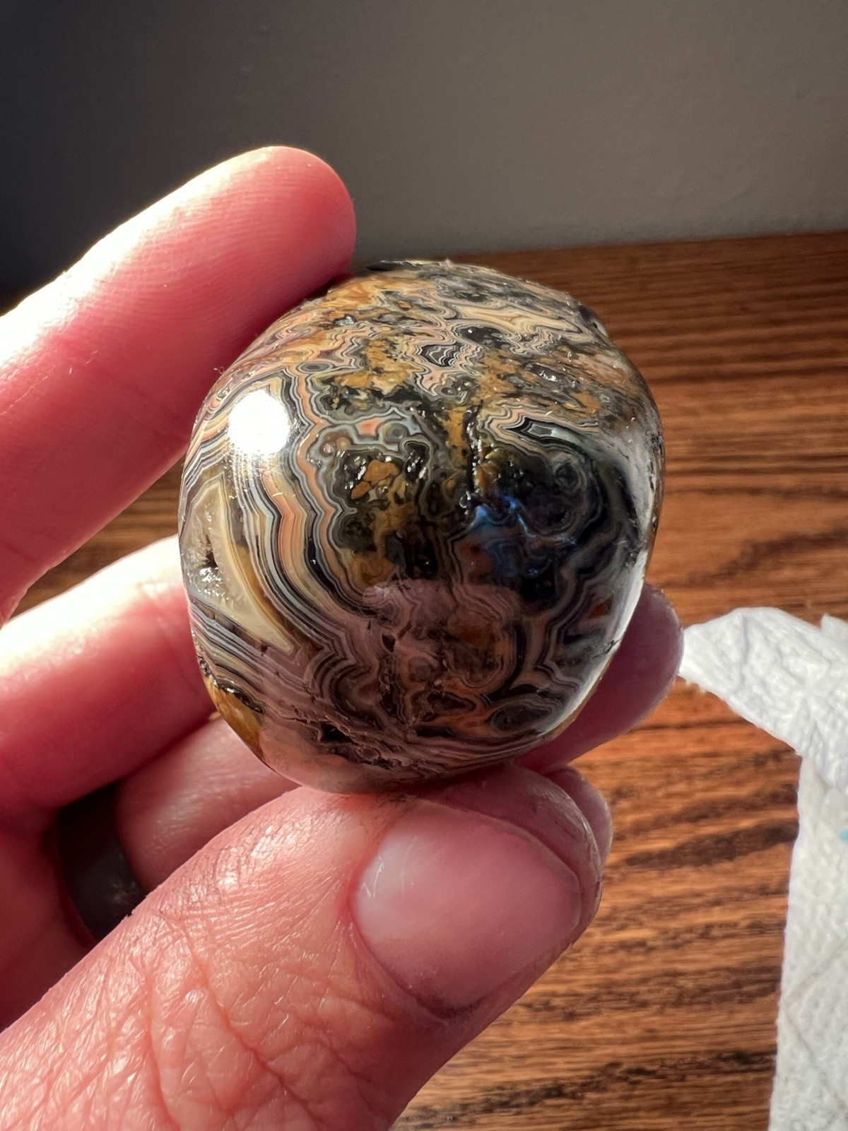 Very Nice Museum Quality Nebraska Fairburn Agate 5.25 oz 2.75×1.5×1.5”