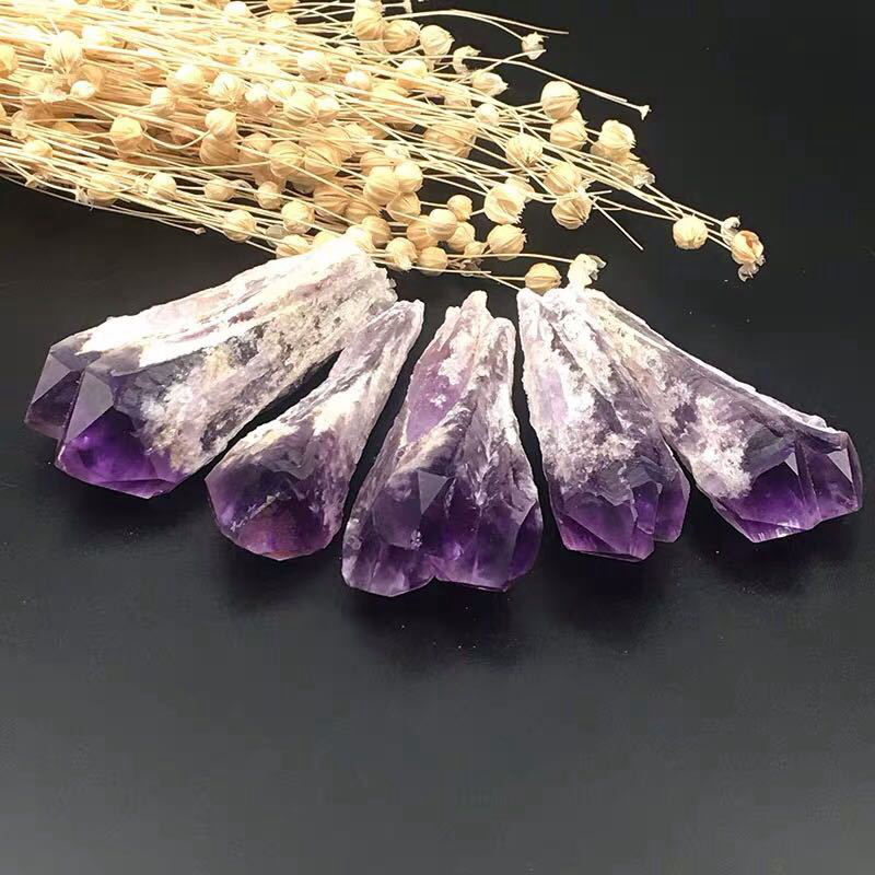 Natural Brazilain Amethyst Quartz Crystal Cluster Geode Druzy Healing Specimens