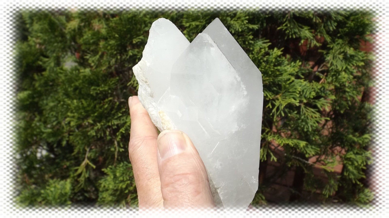 2.0 LB NICE SIZE “A” QUALITY NATURAL TERMINATED QUARTZ CRYSTAL ON STAND