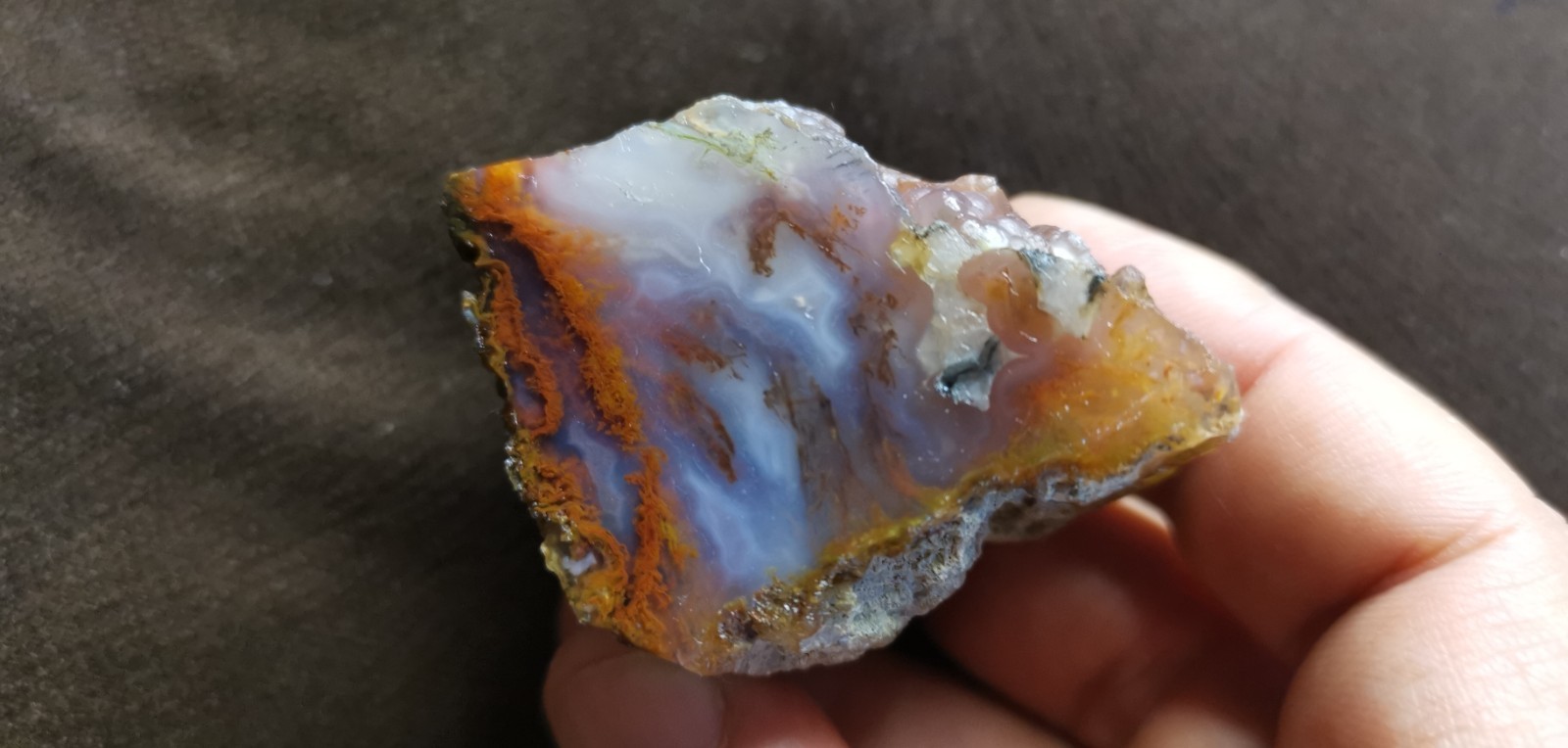 Scenic Red & White Plume Agate Slabs, Not Polished, 100% Natural, 198 Grams