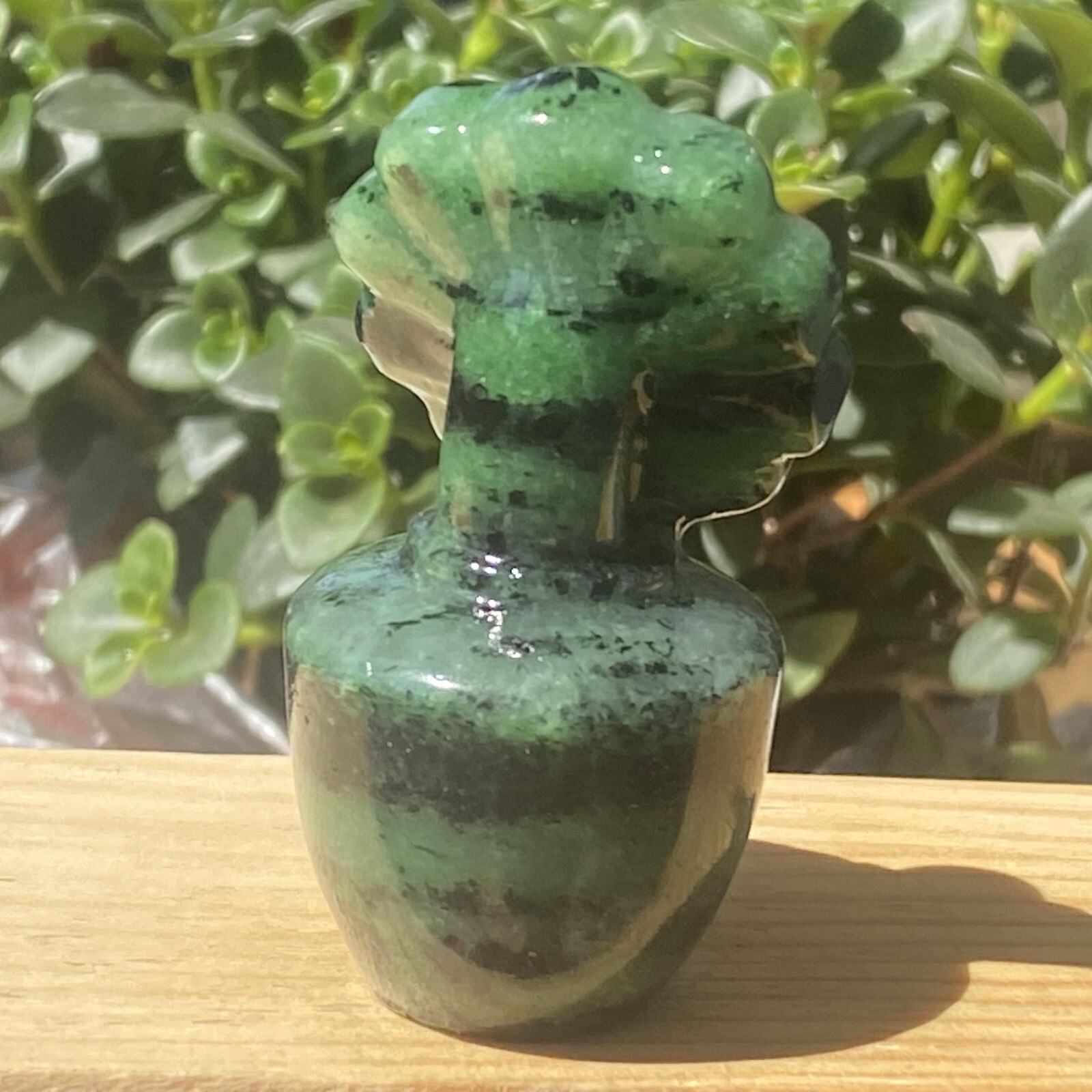 1 Pc Natural Zoisite Crystal Quartz Carved Potted Sunflower Gem Reiki Healing 2″