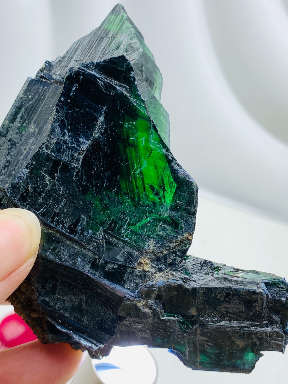 759ct85mm TOP EXCELLENT BLUE GREEN VIVIANITE CRYSTALS Specimen FROM Brazil GEM