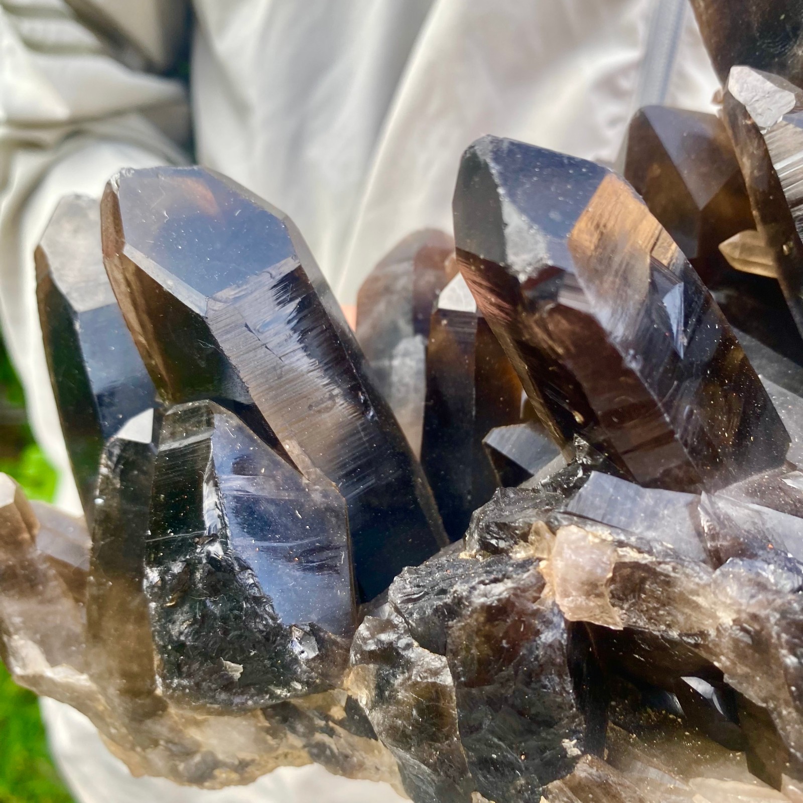 7.93LB Natural Black Smoke Color Quartz Cluster Crystal Specimens Mineral Healin