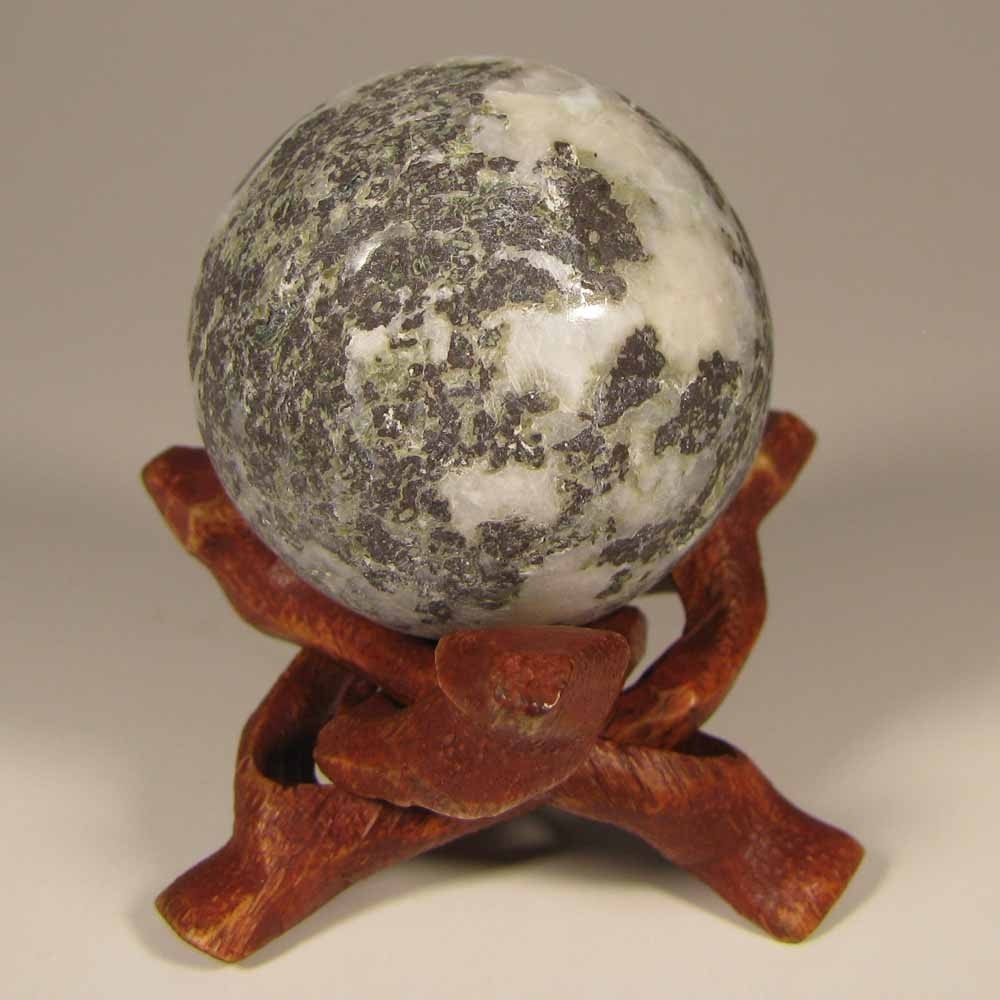 38mm Blue LARIMAR Polished Gemstone Sphere Ball w/ Stand – Dominican Republic