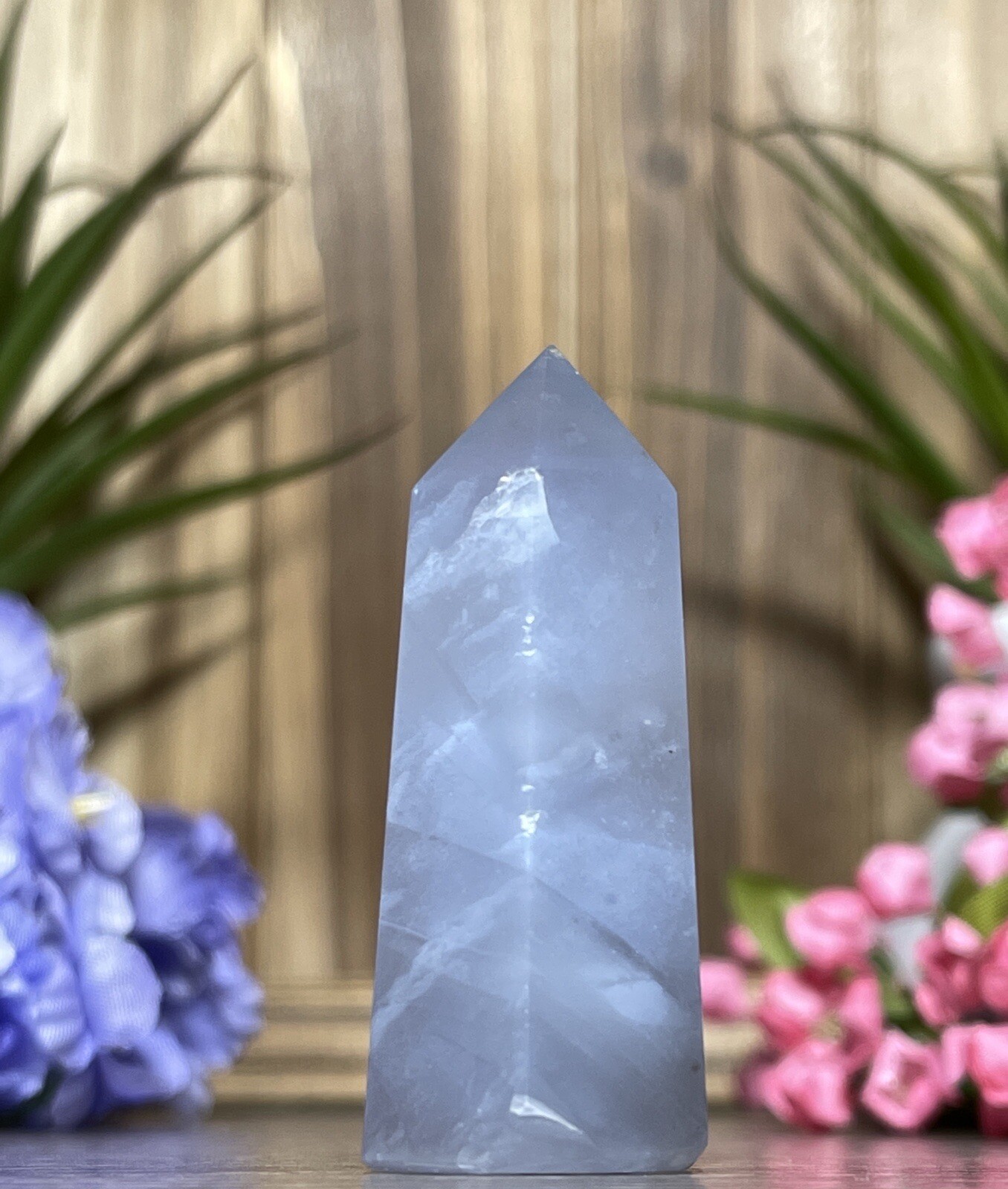 BLUE CHALCEDONY TOWER – Mineral Point Generator Chakra Reiki Witch Crystal Decor