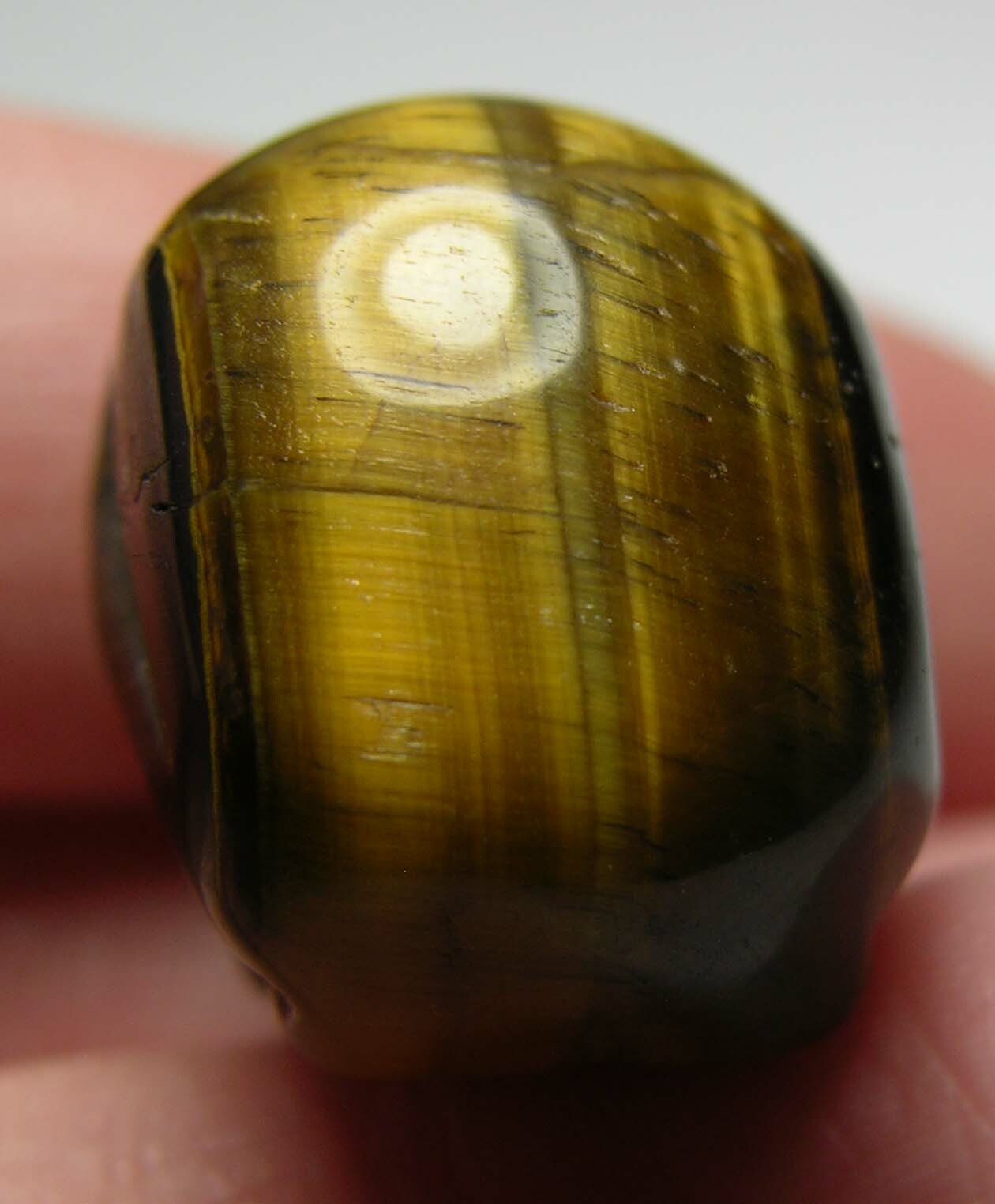 #2 Madagascar 52.55ct 100% Natural Tigereye Stone Skull Carving 10.50g 26.00mm