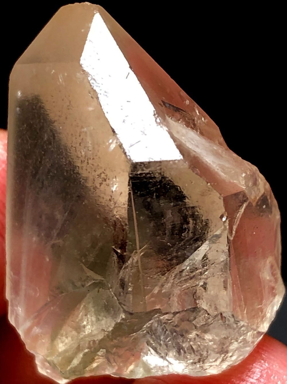 65ct Himalayan RARE Natural Lemurian Quartz Lemuria Crystal Point &pyramid t781