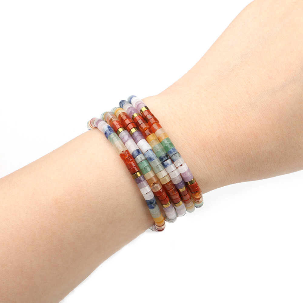 Natural Beaded Crystal Stone Bracelet Handmade Gemstone Dainty Jewelry Healing