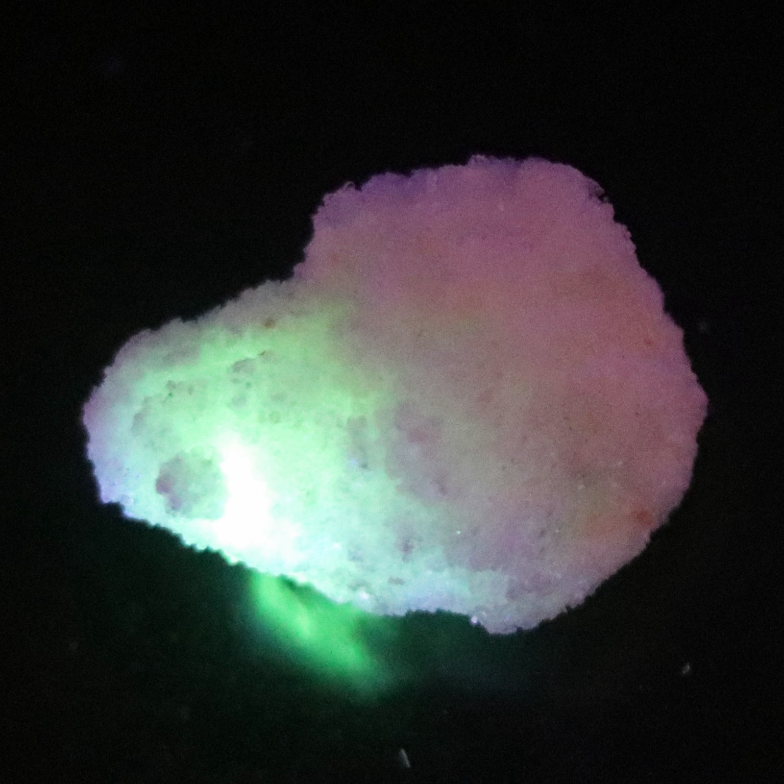 Fluorescent Mineral Specimen: Gypsum Selenite with Novacekite, Mexico (SEL626)