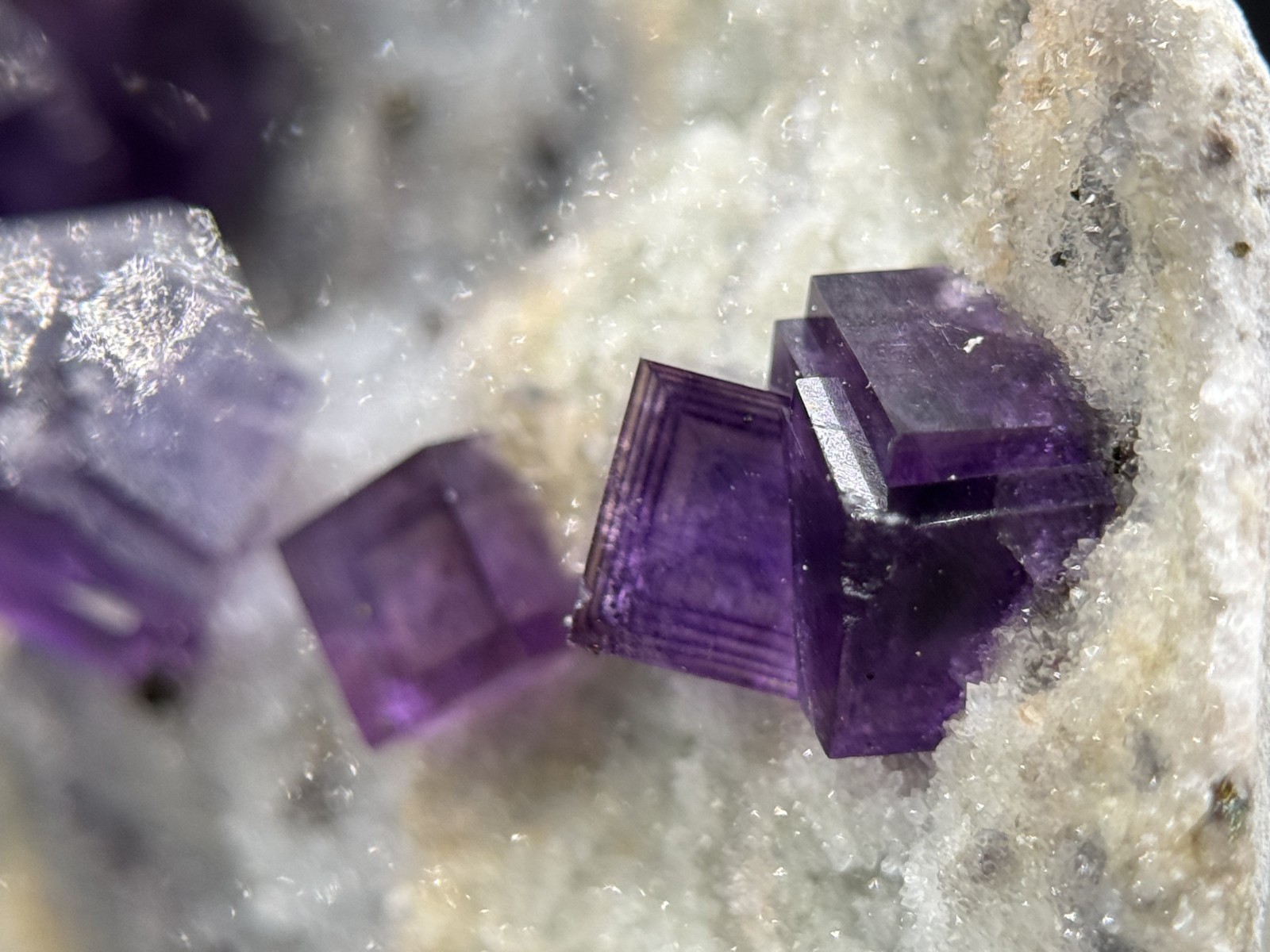 Simply Incredible!! INSANE zoned cubic purple fluorite-FLUORESCENT! Anhui, China