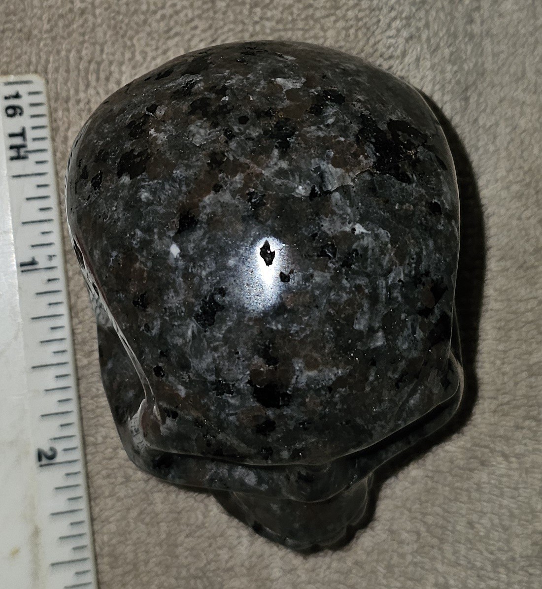 Yooperlite Carved Skull Mineral Specimen UV Reactive Approx. 2 Inches