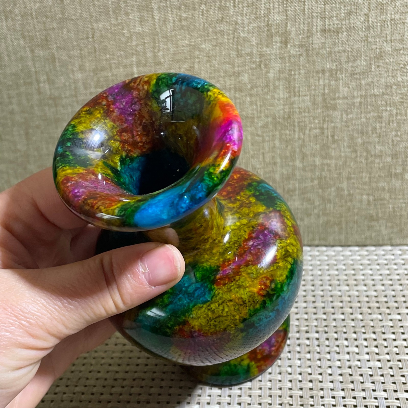 776g Seven Colors Jade vase specimen Decorative -Taiwan China