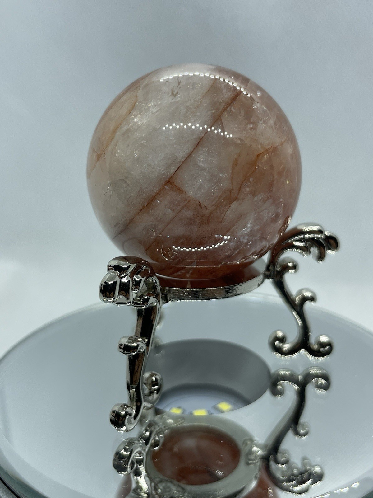 Fire Quartz Sphere 40mm 98g Gemstone/Crystal W/Stand
