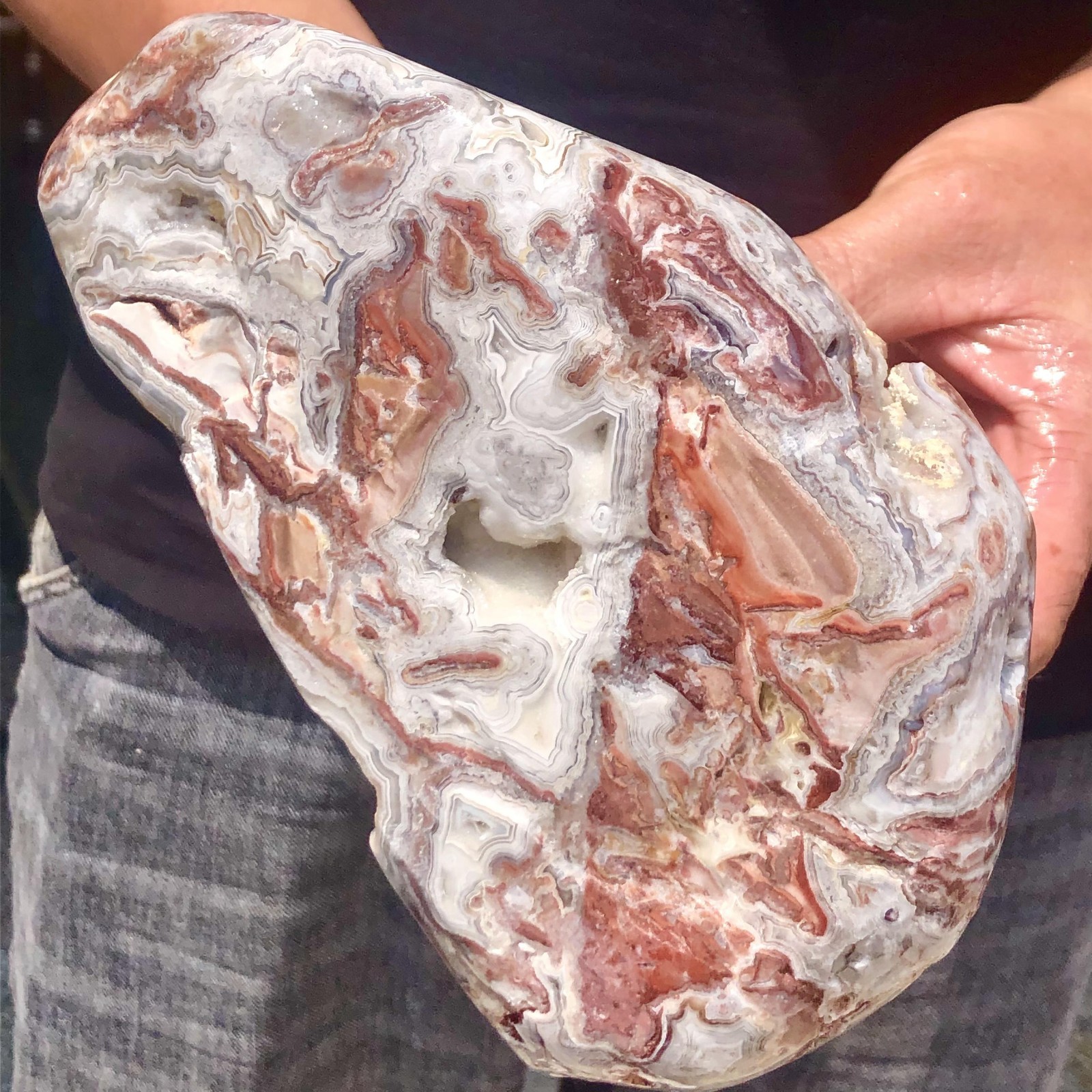 5.76lb Natural Crazy agate stone quartz crystal cluster mineral samples
