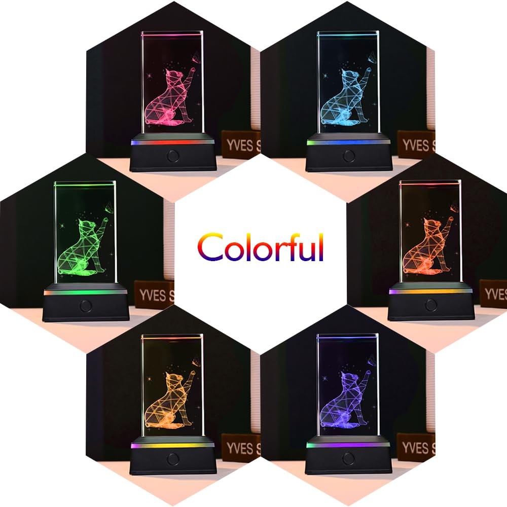 Light Base Display Stand for Glass Art Black Square Pedestal Lighted Up Stand…