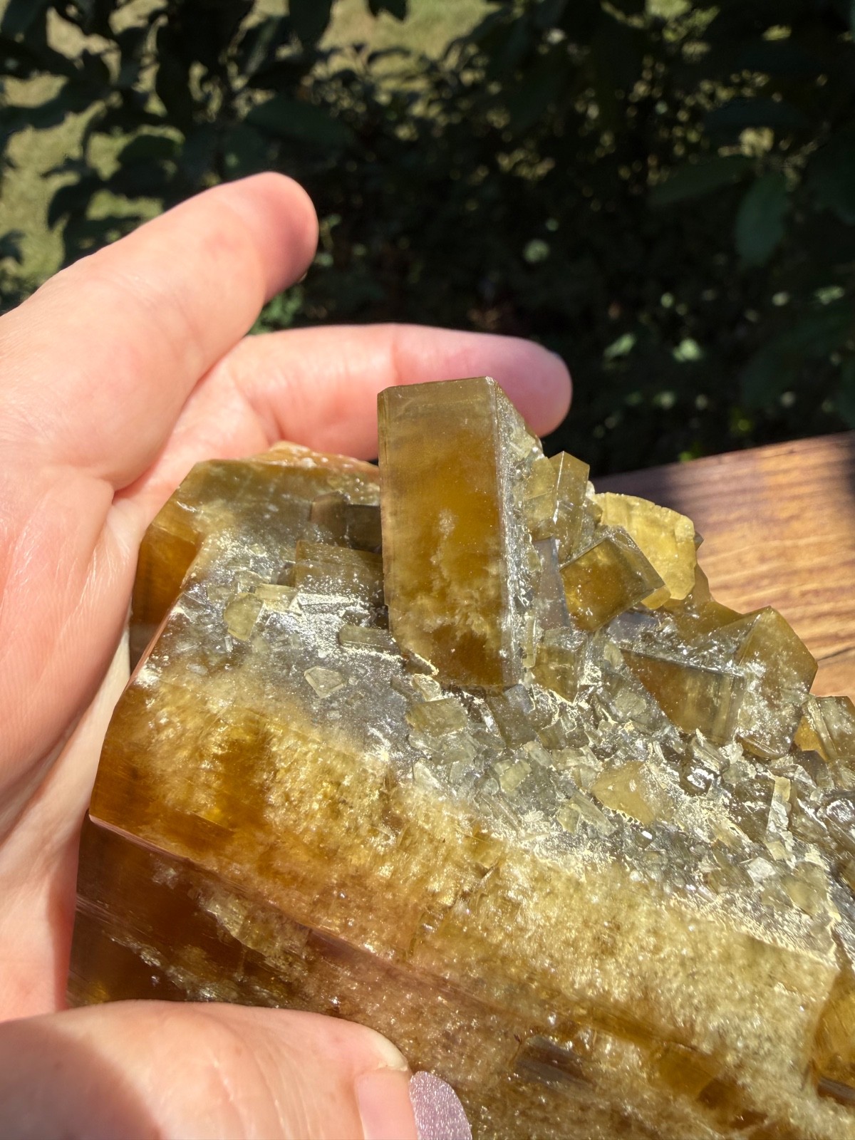 Golden Barite China 2+ Pounds Mineral Specimen With Stand