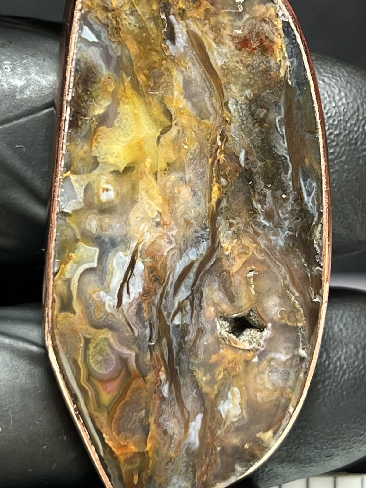 petrified wood/copper Pendant/J67 BOGO.01