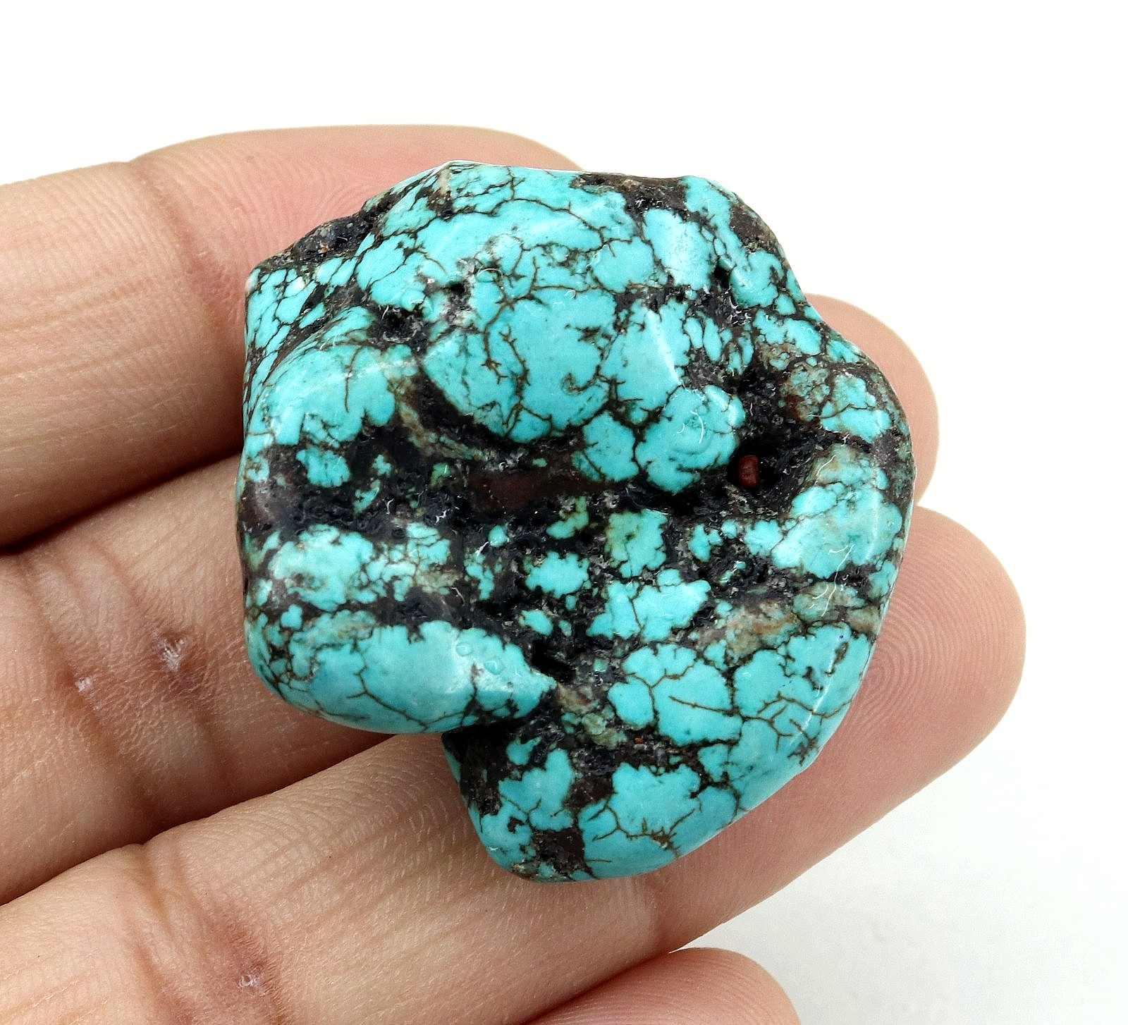 Natural Sky Blue Turquoise Tumble Certified Loose Gemstone Rough 133 Ct