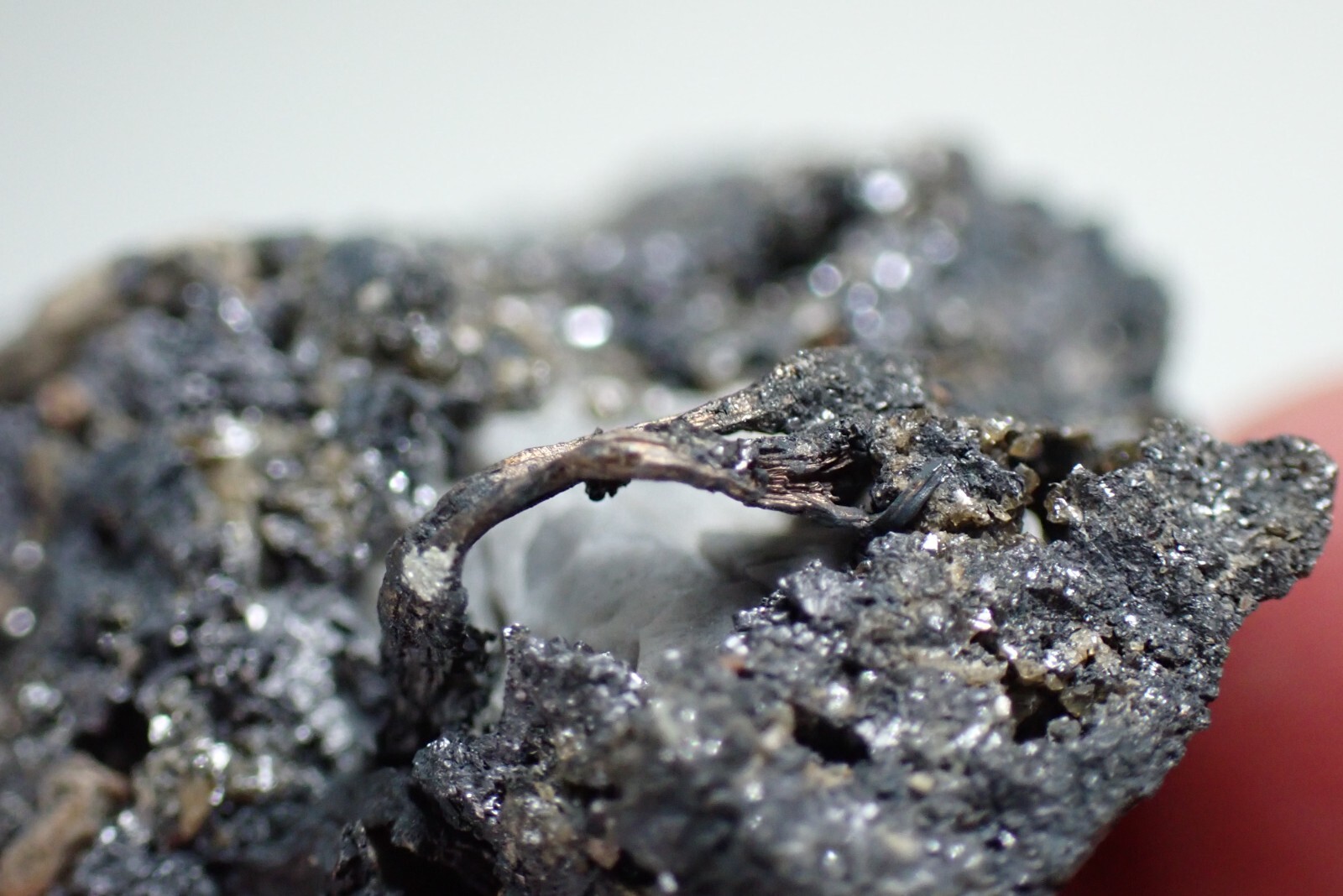 SILVER * WIRES ON CALCITE + GALENA * RARE LOCALITY !!! Trebsko, CZECH REPUBLIC